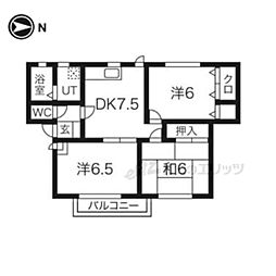 ルミエール州見 3DKの間取図画像
