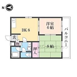 カーサナダ 2LDKの間取図画像