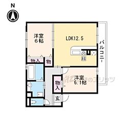 ボヌール・メゾン 2LDKの間取図画像