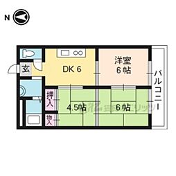 第2長栄マンション 3DKの間取図画像