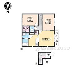 SUNGARDENHANA 2LDKの間取図画像