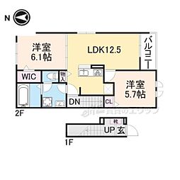 グリーンハイツ加茂2 2LDKの間取図画像