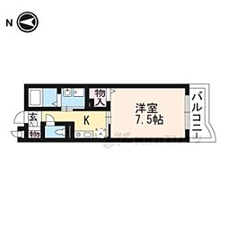 ランデュール岡本 1Kの間取図画像