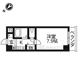 米市館 1Kの間取図画像