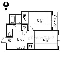 BNコート洛西 2DKの間取図画像