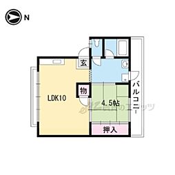 山伴マンション 1LDKの間取図画像