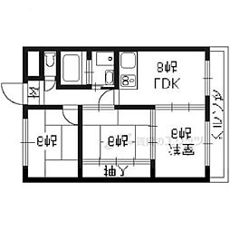カワナカマンション 3DKの間取図画像