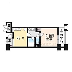 パインフィールド洛東 1DKの間取図画像