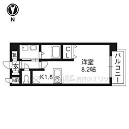 プレサンス京都駅前千都 1Kの間取図画像