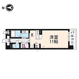 SHICATACHAMBRETTES1 1Kの間取図画像