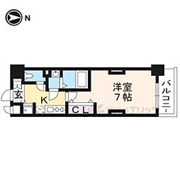 Luxe京都西大路 1Kの間取図画像
