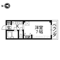 ジュネスコート 1Kの間取図画像