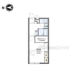 レオパレスグランドゥール 1Kの間取図画像