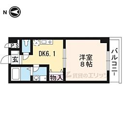 ポピットハイム 1DKの間取図画像