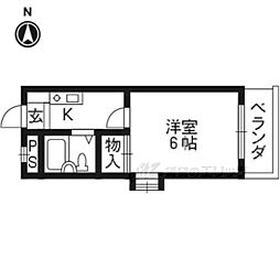 パーパス21 1Kの間取図画像