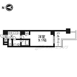 ベラジオ京都洛南グルーブ 1Kの間取図画像