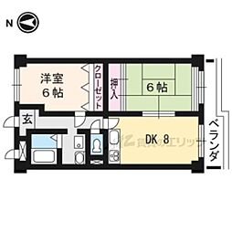 グランドール藤森 2LDKの間取図画像