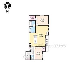 MAISON DE GALLERIE TAKII 2LDKの間取図画像
