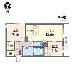 ラバンス 2LDKの間取図画像