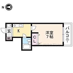 ドルチェハイム桃山 1Kの間取図画像
