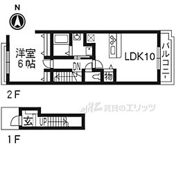 プロムナード醍醐 1LDKの間取図画像