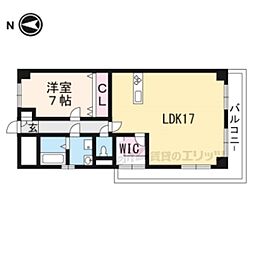 メゾン墨染 1LDKの間取図画像