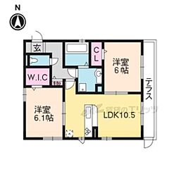 ルーチェモンテ 2LDKの間取図画像