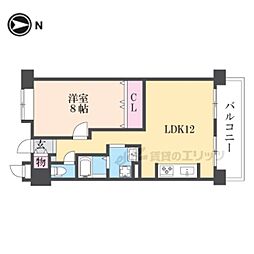 ユニハイム伏見大手筋 1LDKの間取図画像