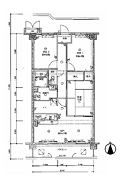 キャスビック田井城 3LDKの間取図画像