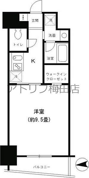 ＫＨＫコート西野田 ｜大阪府大阪市福島区吉野2丁目(賃貸マンション1K・5階・29.03㎡)の写真 その2