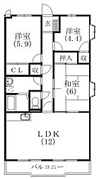 ポテトハウス・和合 3LDKの間取図画像