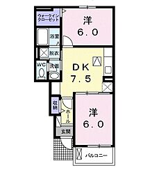 スミカ 2DKの間取図画像