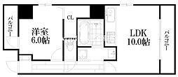 アミューズ千歳 1LDKの間取図画像