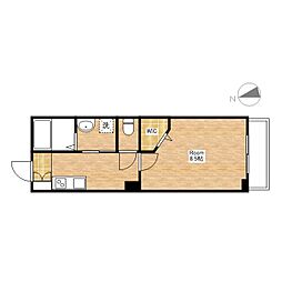 JR東海道・山陽本線 近江八幡駅 徒歩12分の賃貸マンション 1階1Kの間取り