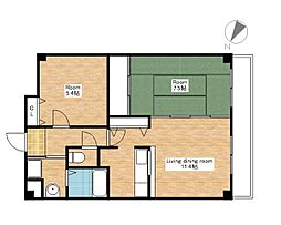 フィリシティ21 2LDKの間取図画像
