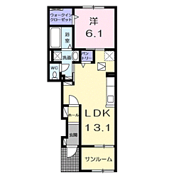 BREEZE 1LDKの間取図画像