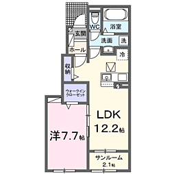 フレッシュハウス1 1LDKの間取図画像