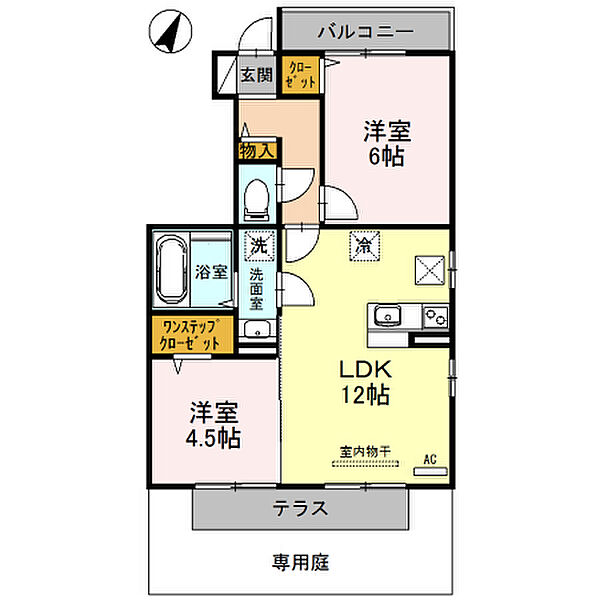 セジュールアースマーシV 101｜滋賀県東近江市東沖野２丁目(賃貸アパート2LDK・1階・52.35㎡)の写真 その2