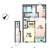 ステラ  ｜ 滋賀県東近江市沖野１丁目（賃貸アパート1LDK・2階・42.34㎡） その2