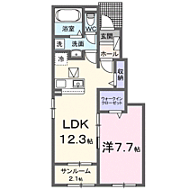 レアル 105 ｜ 滋賀県東近江市沖野４丁目字沖野243-1、243-2、244-1（賃貸アパート1LDK・1階・50.14㎡） その2