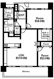 パークホームズ武蔵小金井フォレストフィールド 2LDKの間取図画像