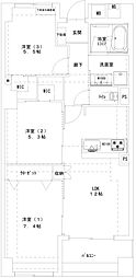 ユニーブル武蔵小金井 3LDKの間取図画像