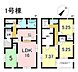 間取り：1号棟　4LDK+S　土地面積181.81m2　建物面積97.20m2