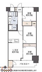 いづみハイツ竹の塚 3LDKの間取図画像