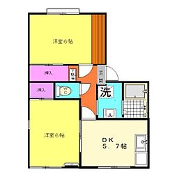 アネックス菊川 2DKの間取図画像