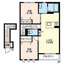 メゾン・ド・エスポワール 2LDKの間取図画像