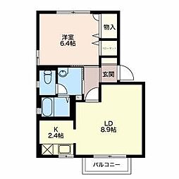 フレシールC 1LDKの間取図画像