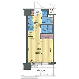 プレサンス名古屋城前ラバンカ 1Kの間取図画像