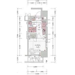 エステムプラザ名古屋丸の内 1Kの間取図画像
