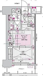 プレサンスロジェ名古屋駅GATEFRONT 1DKの間取図画像